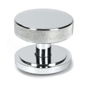 polished chrome brompton centre door knob (art deco)