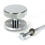 polished chrome brompton centre door knob (beehive)