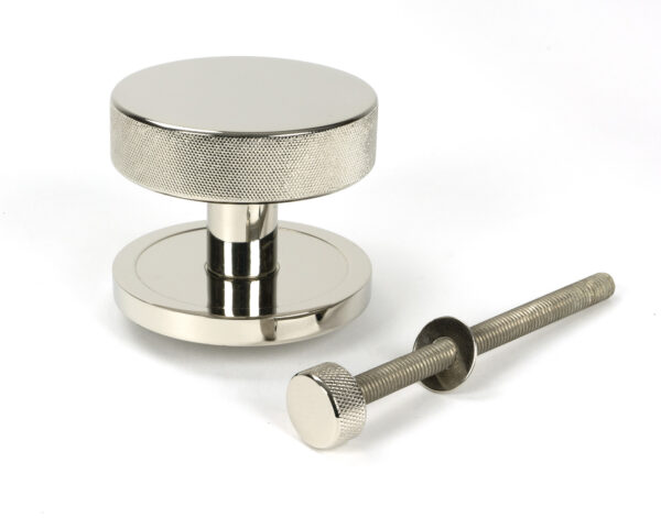 polished nickel brompton centre door knob (plain)