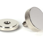 polished nickel brompton centre door knob (art deco)