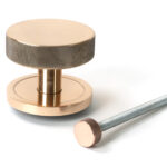 polished bronze brompton centre door knob (plain)