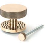 polished bronze brompton centre door knob (beehive)