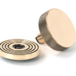 polished bronze brompton centre door knob (beehive)