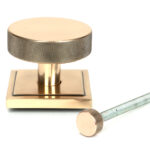 polished bronze brompton centre door knob (square)