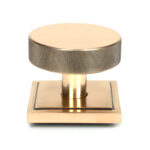 polished bronze brompton centre door knob (square)