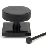 black brompton centre door knob (square)