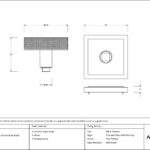 black brompton centre door knob (square)