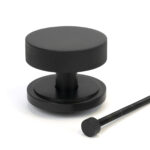 matt black brompton centre door knob (art deco)