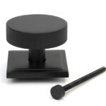 matt black brompton centre door knob (square)