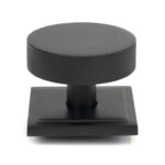 matt black brompton centre door knob (square)