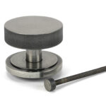 pewter brompton centre door knob (art deco)