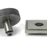 pewter brompton centre door knob (square)