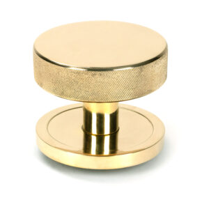 polished brass brompton centre door knob (plain)