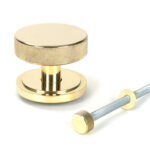 polished brass brompton centre door knob (art deco)