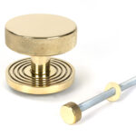 polished brass brompton centre door knob (beehive)