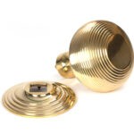 polished brass beehive centre door knob