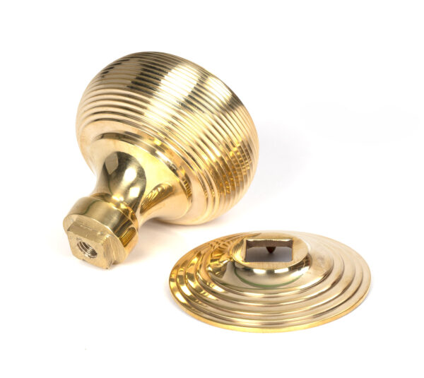 polished brass beehive centre door knob