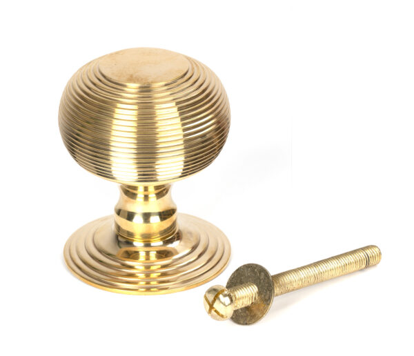 polished brass beehive centre door knob