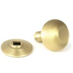satin brass beehive centre door knob