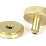 satin brass brompton centre door knob (art deco)