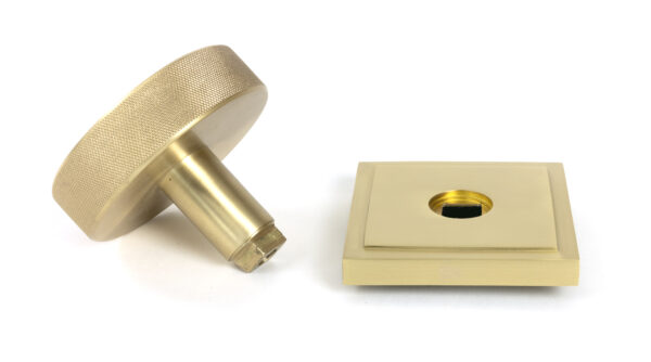 satin brass brompton centre door knob (square)