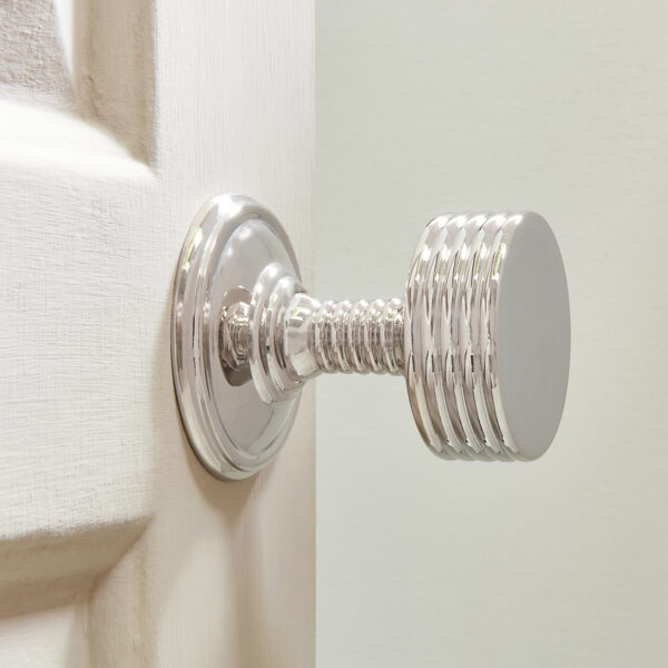 the oxford door knobs (pair) polished nickel