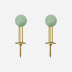 ball hooks aqua & brass (set of 2 small)
