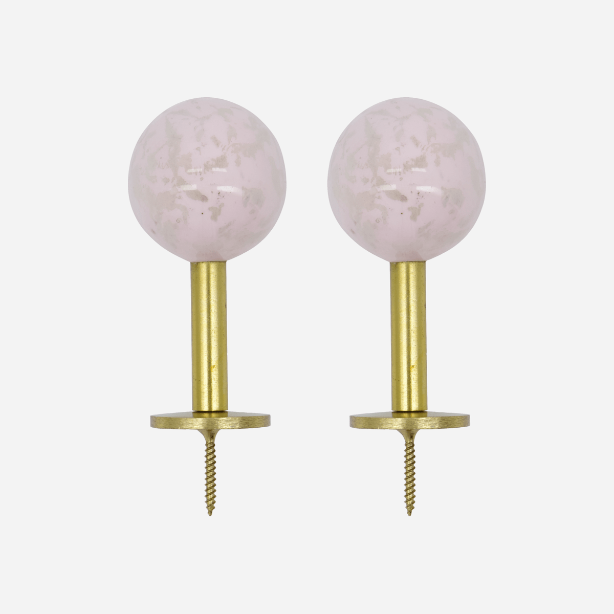 ball hooks pink & brass (set of 2)