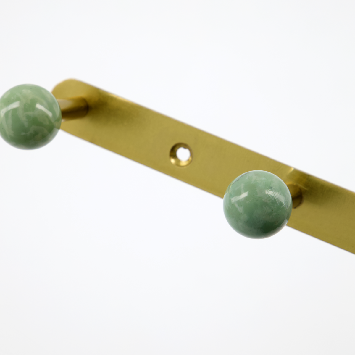 ball hook rail aqua & brass