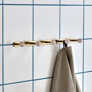 ball hook rail pink & brass