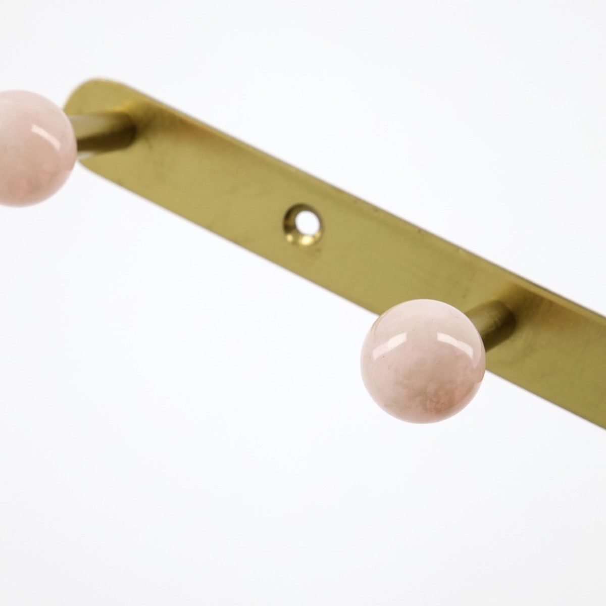 ball hook rail pink & brass