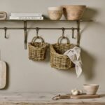 antique brass storage shelf