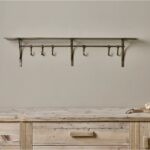 antique brass storage shelf