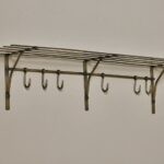 antique brass storage shelf