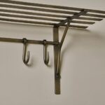 antique brass storage shelf