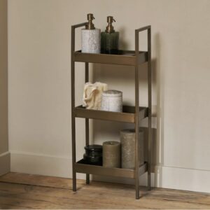 bathroom storage caddy antique brass