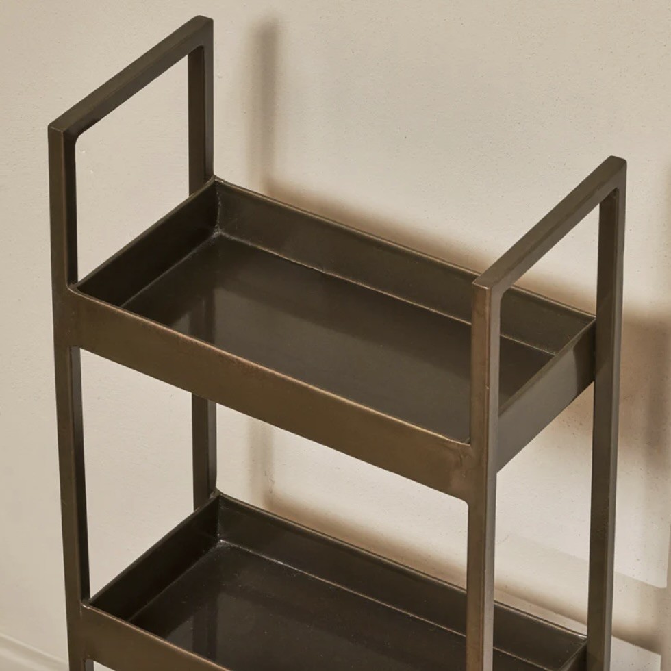 bathroom storage caddy antique brass