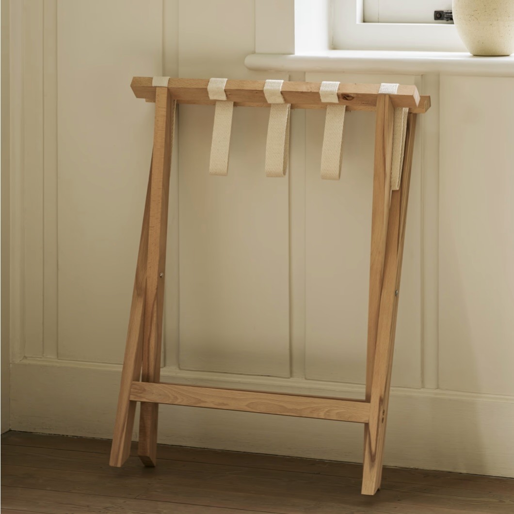beech wood folding luggage rack