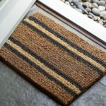 antique brown stripe doormat small