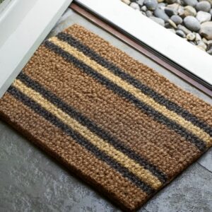 antique brown stripe doormat small