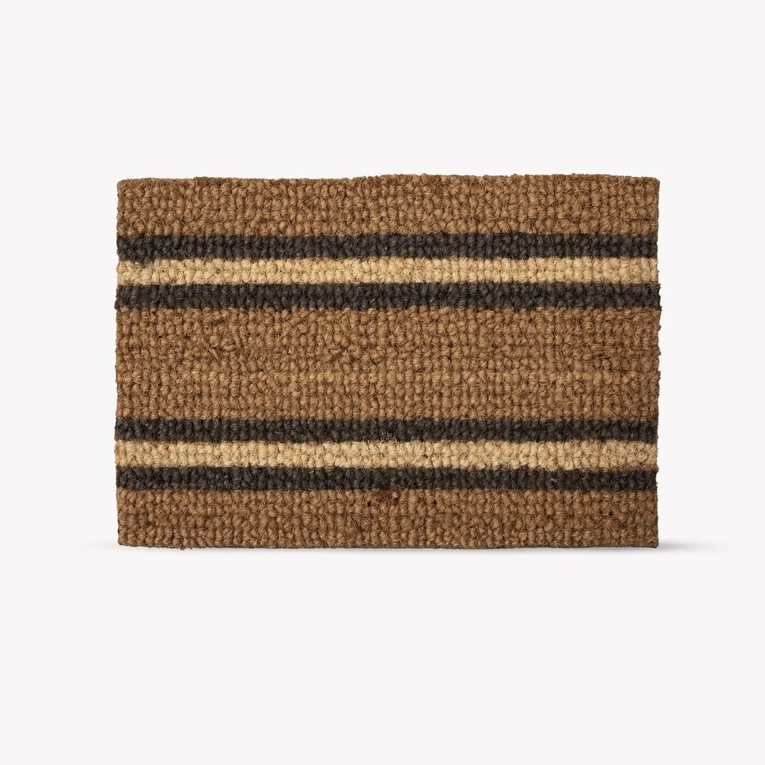 antique brown stripe doormat small