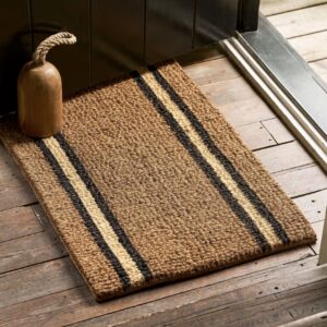 antique brown stripe doormat large