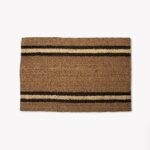 antique brown stripe doormat large