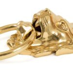 polished brass lion head door knocker