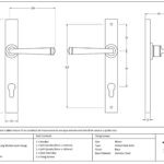 black avon slimline lever espag. lock set