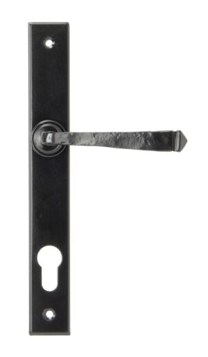 black avon slimline lever espag. lock set