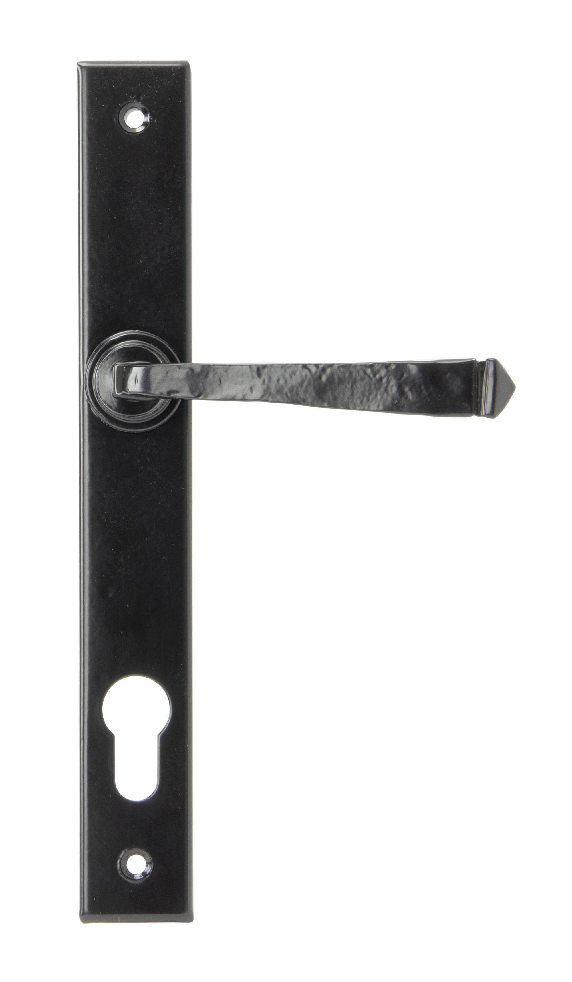 black avon slimline lever espag. lock set