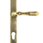 aged brass reeded slimline lever espag. lock set