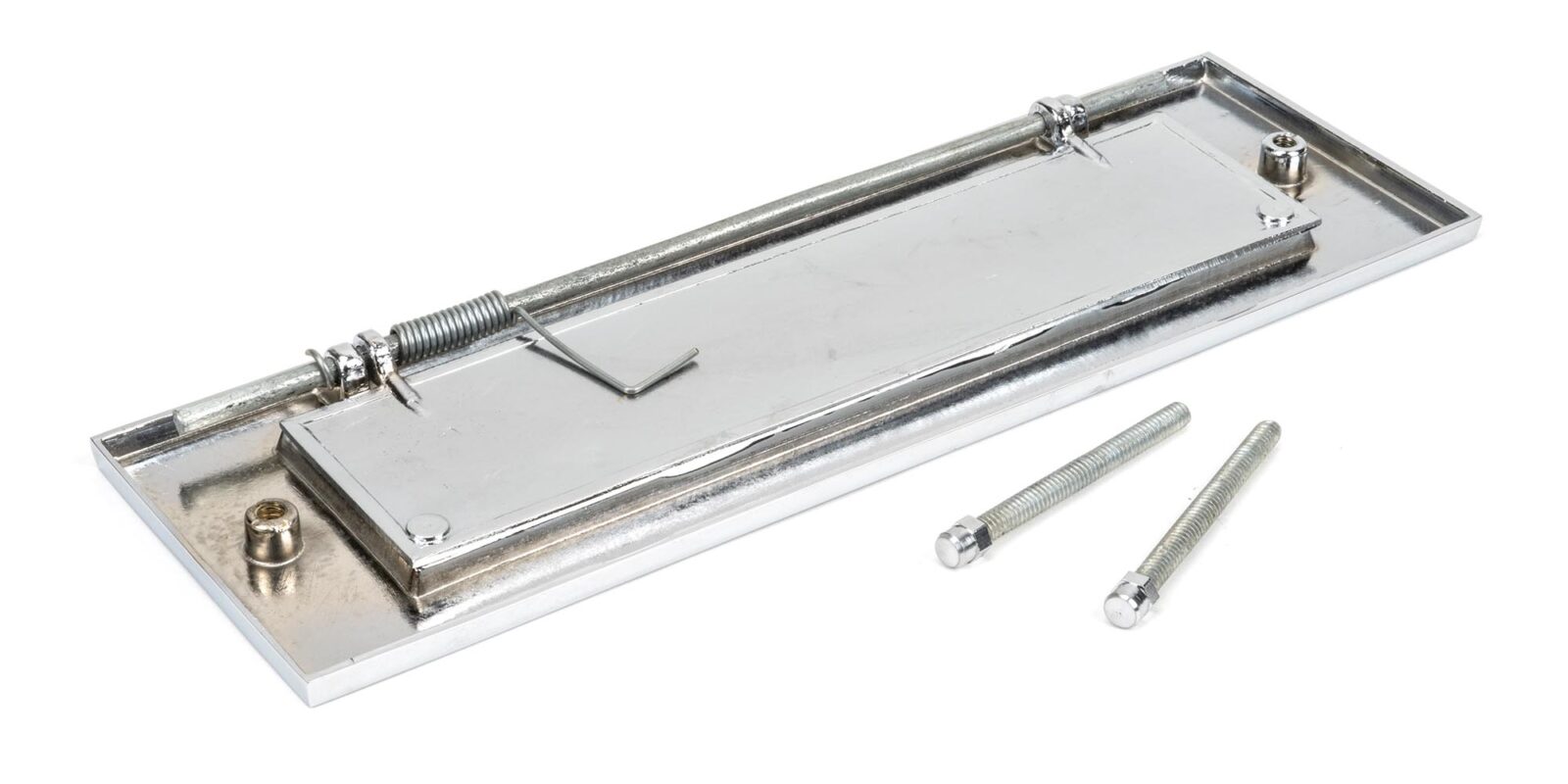 polished chrome large letter plate