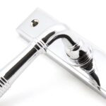 polished chrome reeded slimline lever espag. lock set